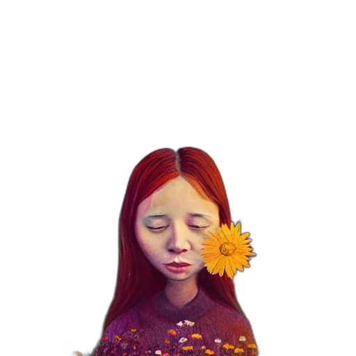 flower, dress, face, mask transparent PNG cut-out