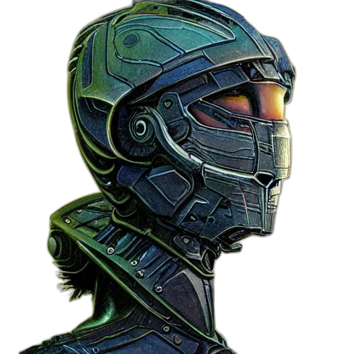 robot, mask, face, jacket transparent PNG cut-out