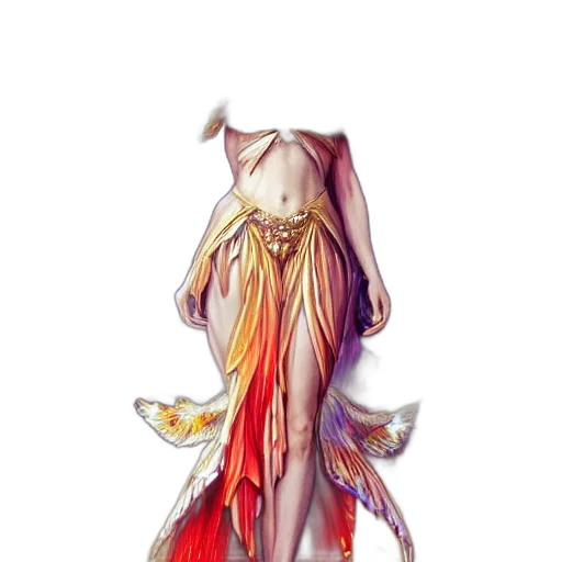 dress, creature, dragon, staff transparent PNG cut-out