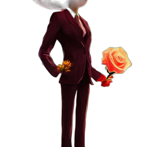 staff, flower, robot, dress transparent PNG cut-out