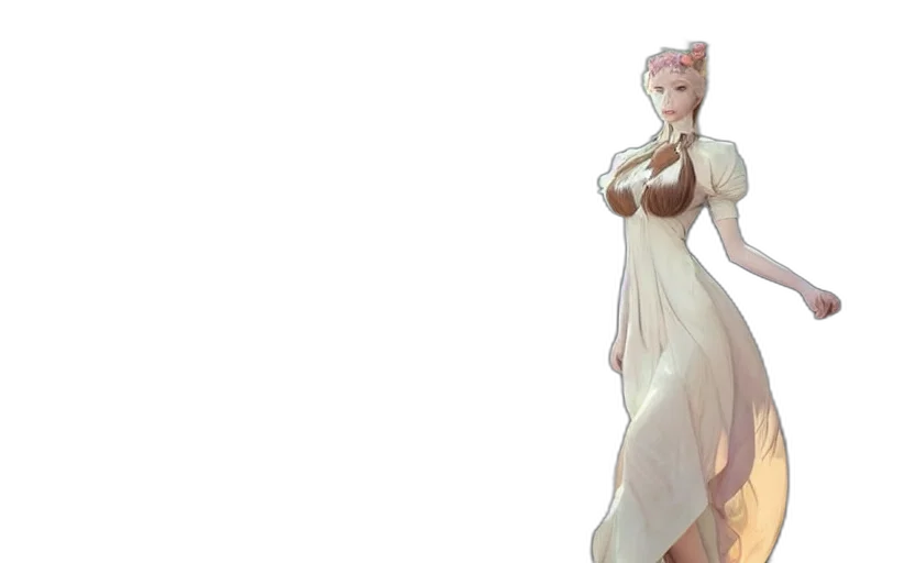 dress, staff, concept art, fantasy art transparent PNG cut-out