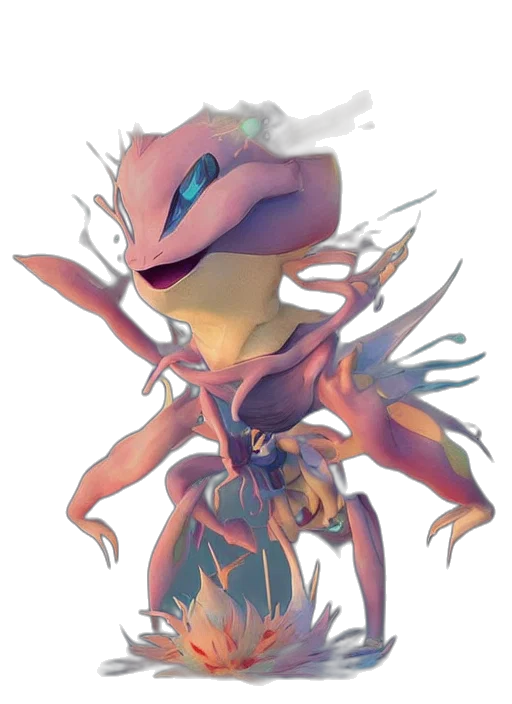 dragon, creature, staff, mask transparent PNG cut-out