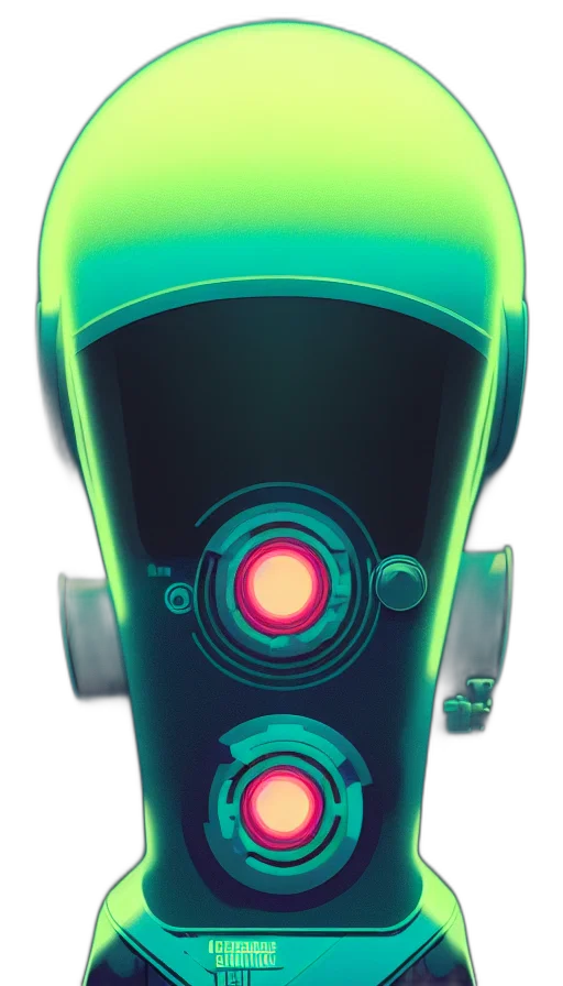 robot, 3d render, concept art, cyberpunk transparent PNG cut-out