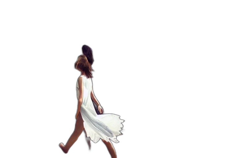 dress, staff, shoes, creature transparent PNG cut-out