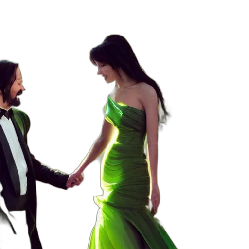 dress, concept art, photorealistic, oil painting transparent PNG cut-out