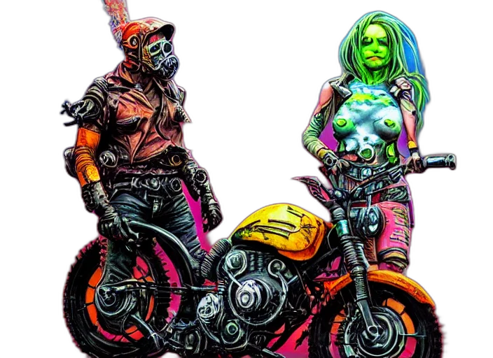comic book art, concept art, cyberpunk, fantasy art transparent PNG cut-out