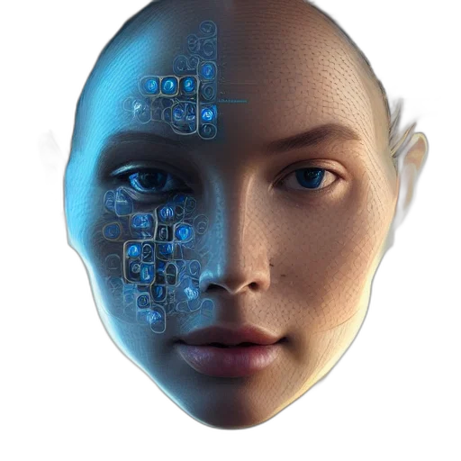 robot, face, mask, cyberpunk transparent PNG cut-out