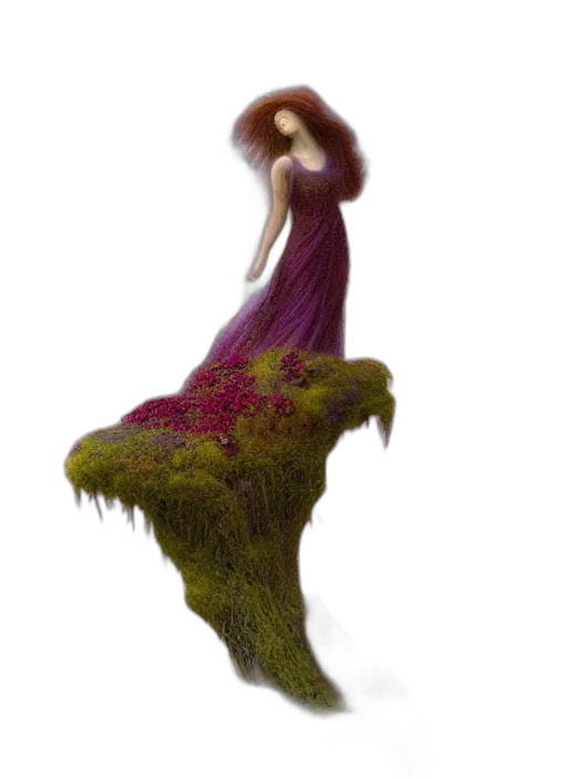 dress, creature, hair, crown transparent PNG cut-out
