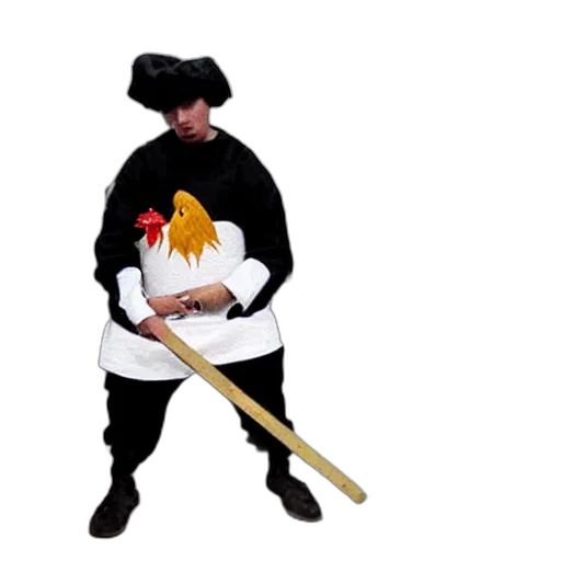 jacket, weapon, hat, staff transparent PNG cut-out