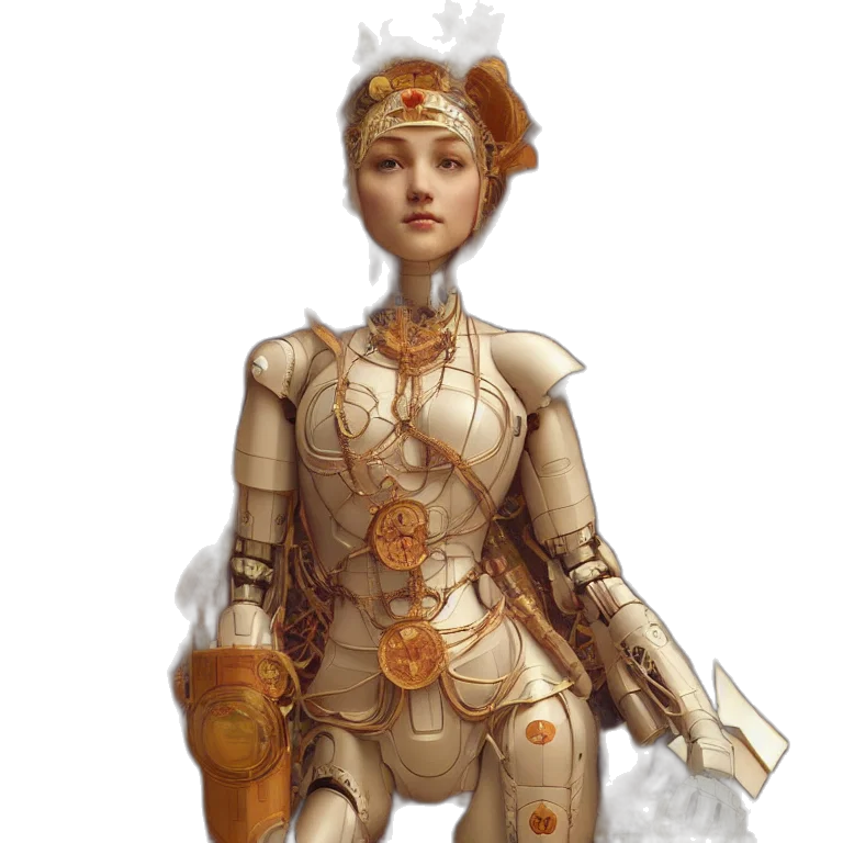 crown, staff, robot, dress transparent PNG cut-out