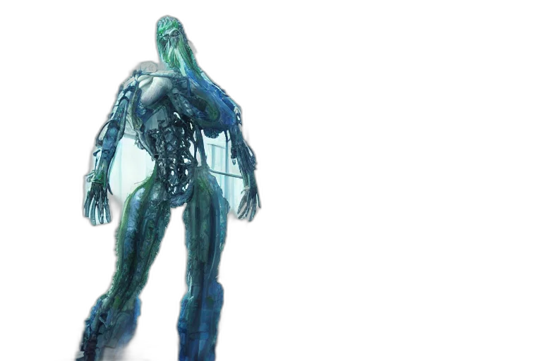 creature, robot, concept art, 3d render transparent PNG cut-out