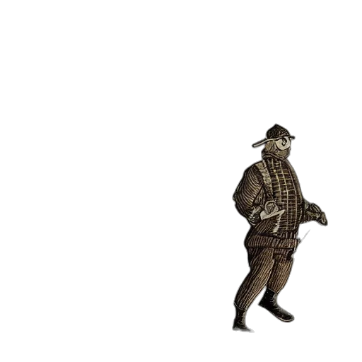 jacket, hat, staff, mask transparent PNG cut-out