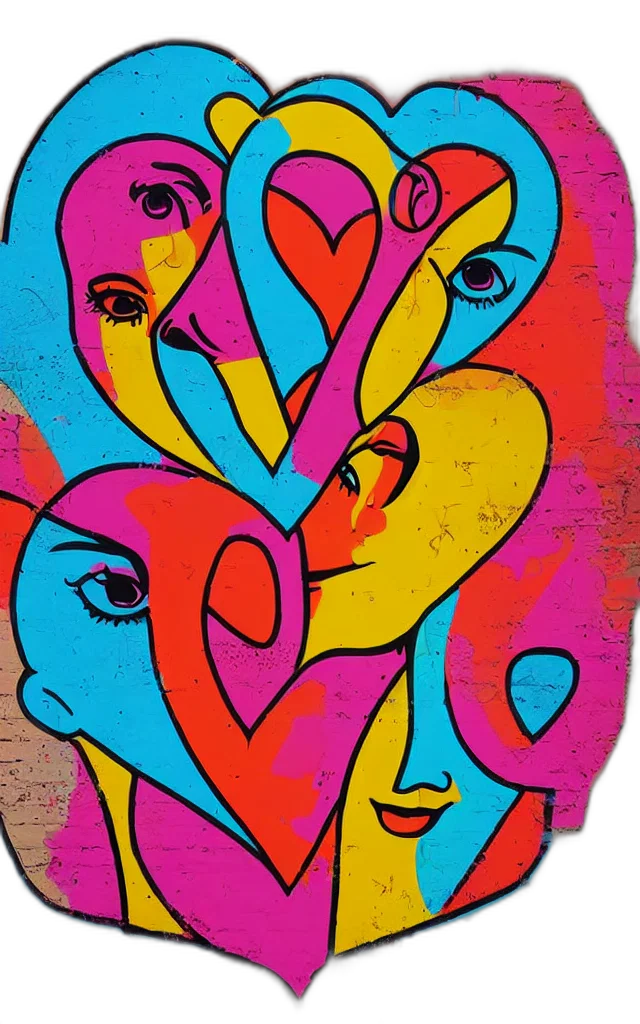 face, cartoon, comic book art, colorful transparent PNG cut-out