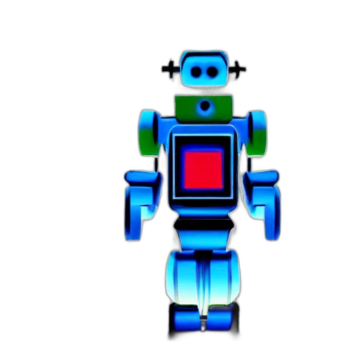 robot, pixel art, 3d render, concept art transparent PNG cut-out