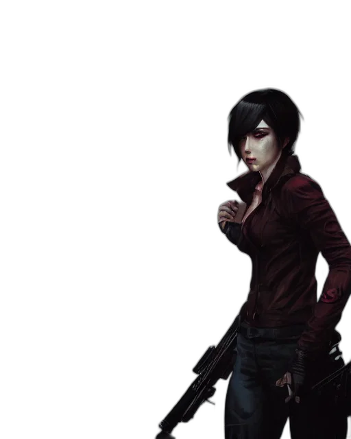 jacket, weapon, concept art, 3d render transparent PNG cut-out