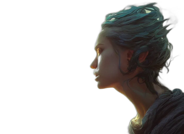 face, crown, hair, dragon transparent PNG cut-out