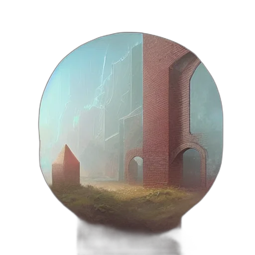 bottle, building, sword, face transparent PNG cut-out