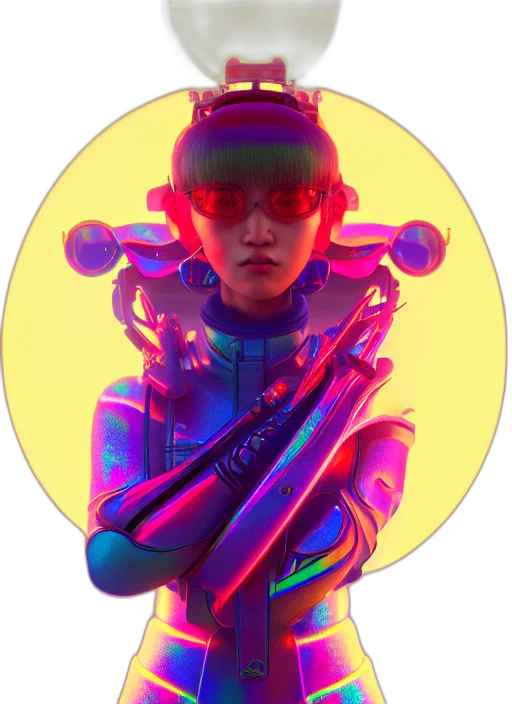 jacket, robot, weapon, staff transparent PNG cut-out