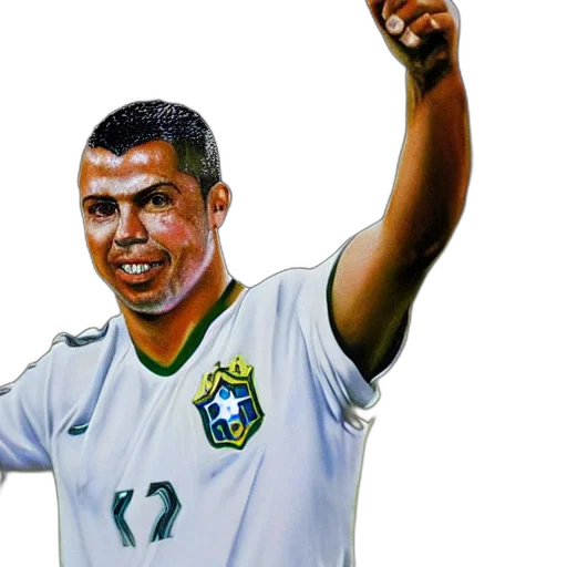 photorealistic, oil painting, portrait, ronaldo transparent PNG cut-out