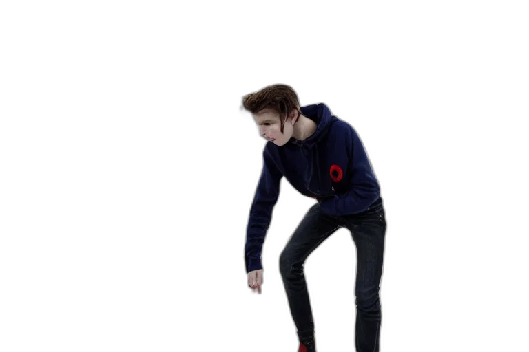 jacket, creature, shoes, staff transparent PNG cut-out