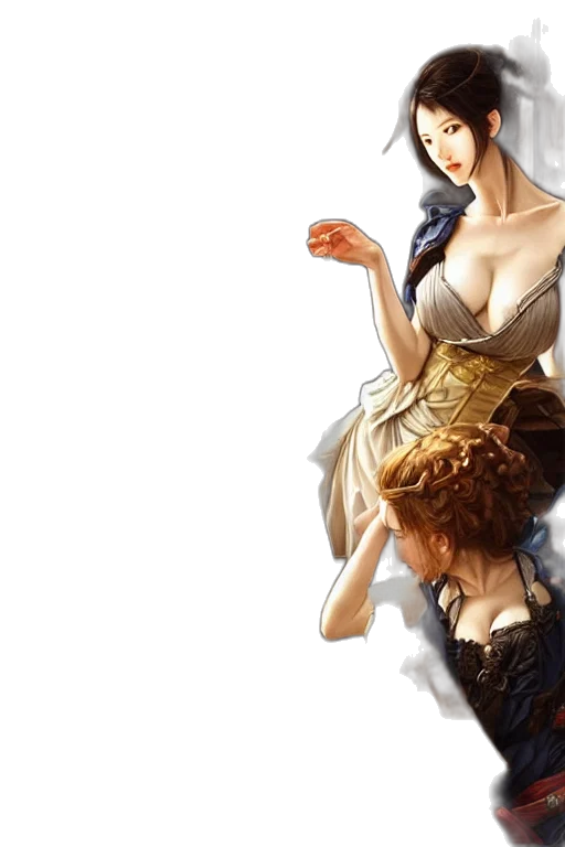 dress, crown, weapon, fantasy art transparent PNG cut-out