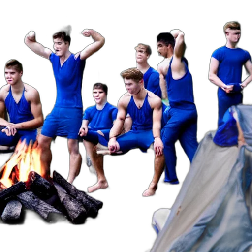 concept art, fire, blue, male transparent PNG cut-out