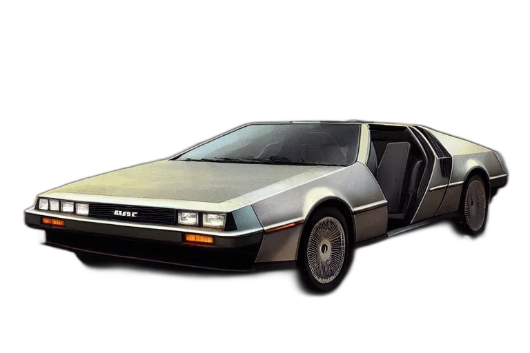 car, concept art, vaporwave, photorealistic transparent PNG cut-out