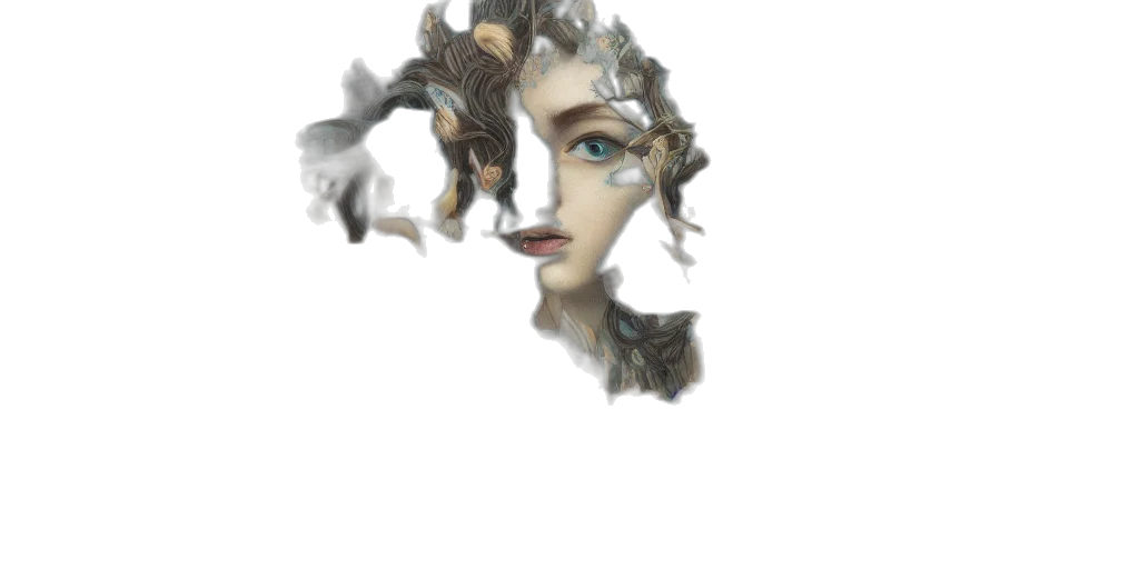 face, mask, crown, hair transparent PNG cut-out