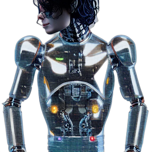 robot, cyberpunk, concept art, 3d render transparent PNG cut-out