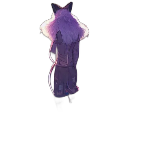 dress, creature, staff, hair transparent PNG cut-out