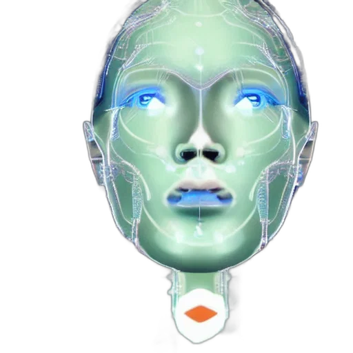 face, mask, robot, 3d render transparent PNG cut-out