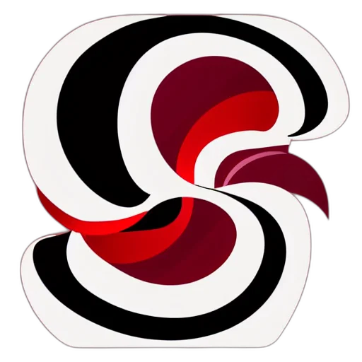 3d render, red, abstract, curvy transparent PNG cut-out