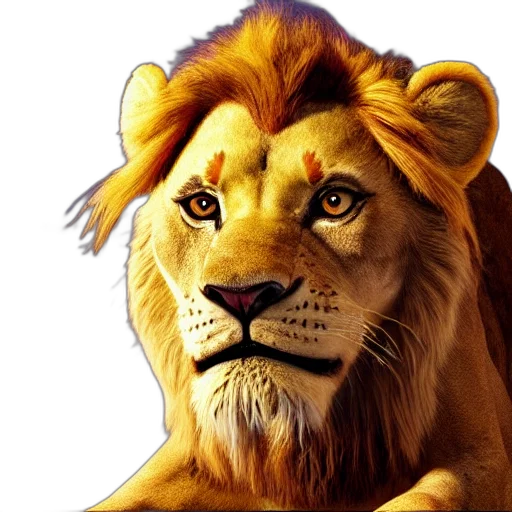 animal, crown, photorealistic, oil painting transparent PNG cut-out