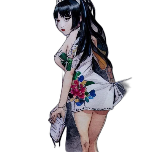 dress, staff, flower, umbrella transparent PNG cut-out