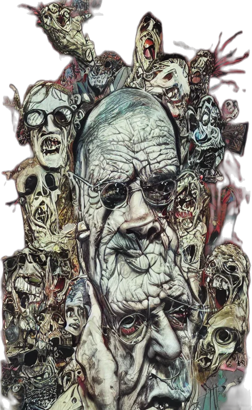 face, mask, creature, comic book art transparent PNG cut-out