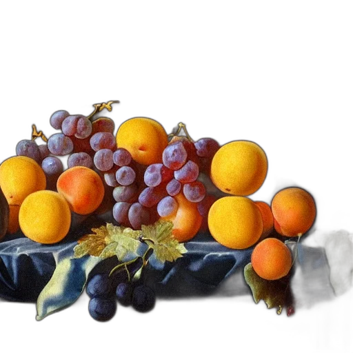 food, crown, photorealistic, oil painting transparent PNG cut-out