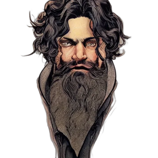 hair, face, mask, staff transparent PNG cut-out