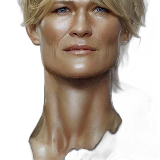 face, hair, robot, photorealistic transparent PNG cut-out