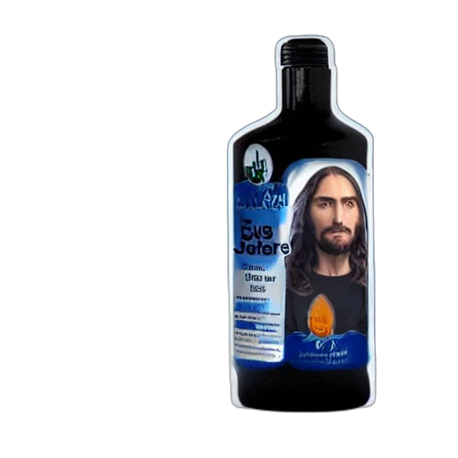 bottle, hair, photorealistic, jesus transparent PNG cut-out