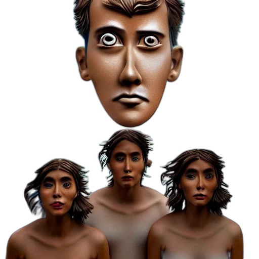 mask, face, concept art, 3d render transparent PNG cut-out