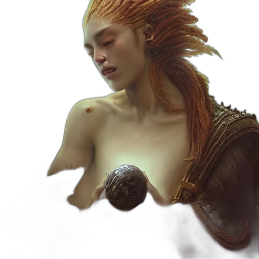 dragon, creature, hair, mask transparent PNG cut-out