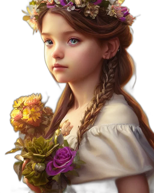 face, crown, flower, dress transparent PNG cut-out