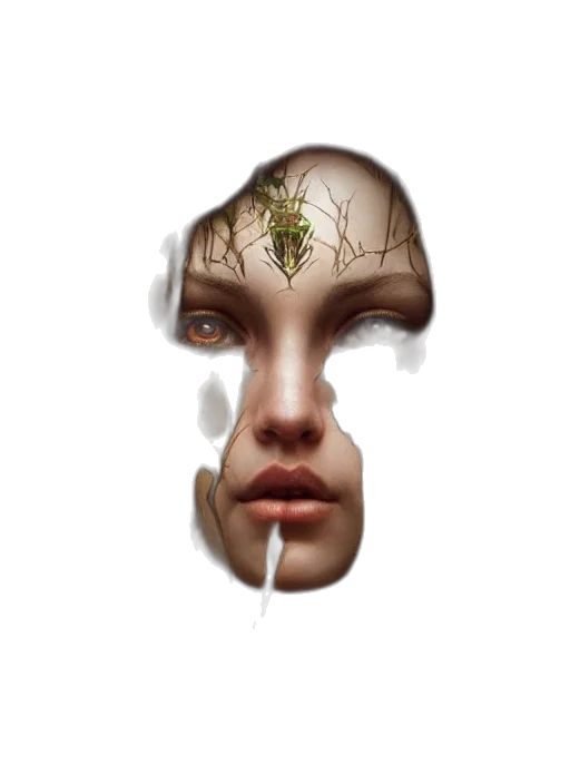 face, mask, crown, creature transparent PNG cut-out