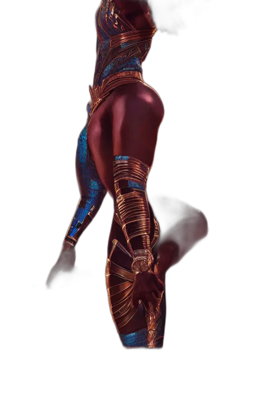 dress, robot, staff, weapon transparent PNG cut-out