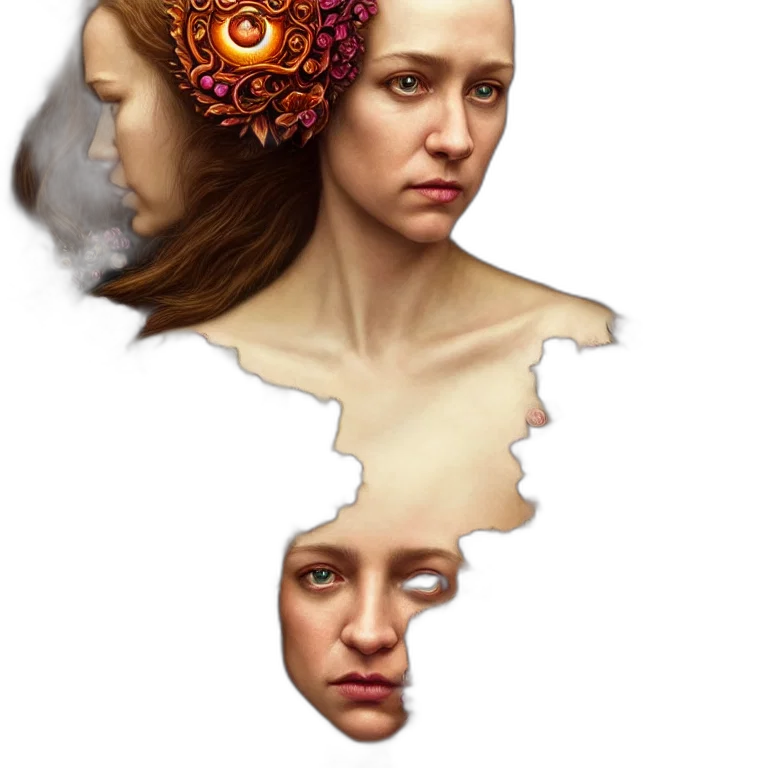 face, mask, crown, jewelry transparent PNG cut-out