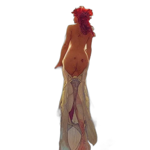 dress, staff, creature, jewelry transparent PNG cut-out