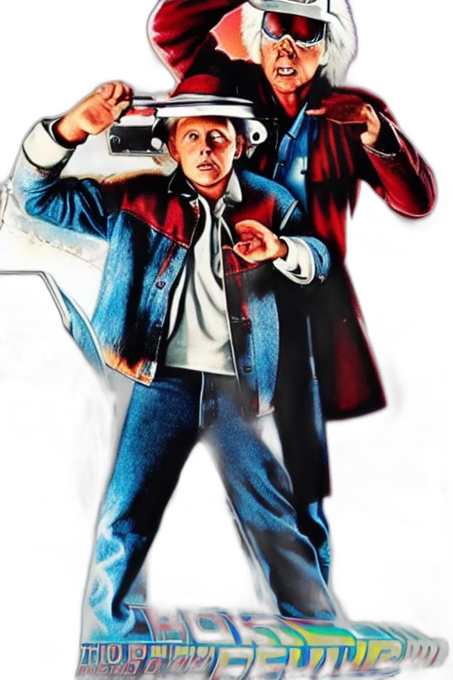 jacket, staff, robot, comic book art transparent PNG cut-out