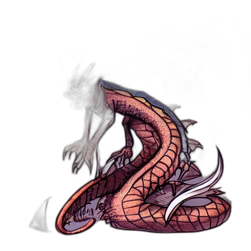 dragon, creature, staff, weapon transparent PNG cut-out