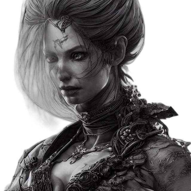 face, crown, hair, weapon transparent PNG cut-out