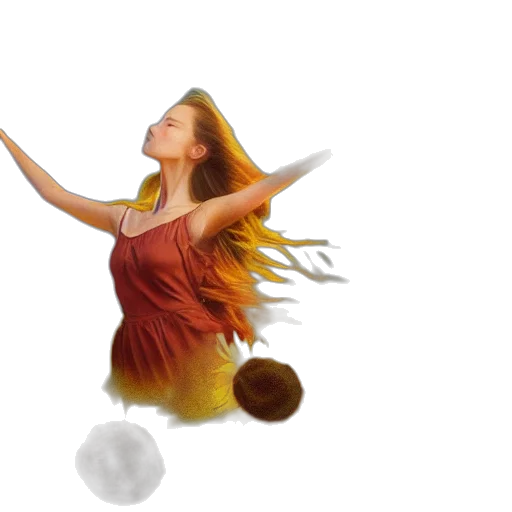 dress, dragon, hair, fantasy art transparent PNG cut-out